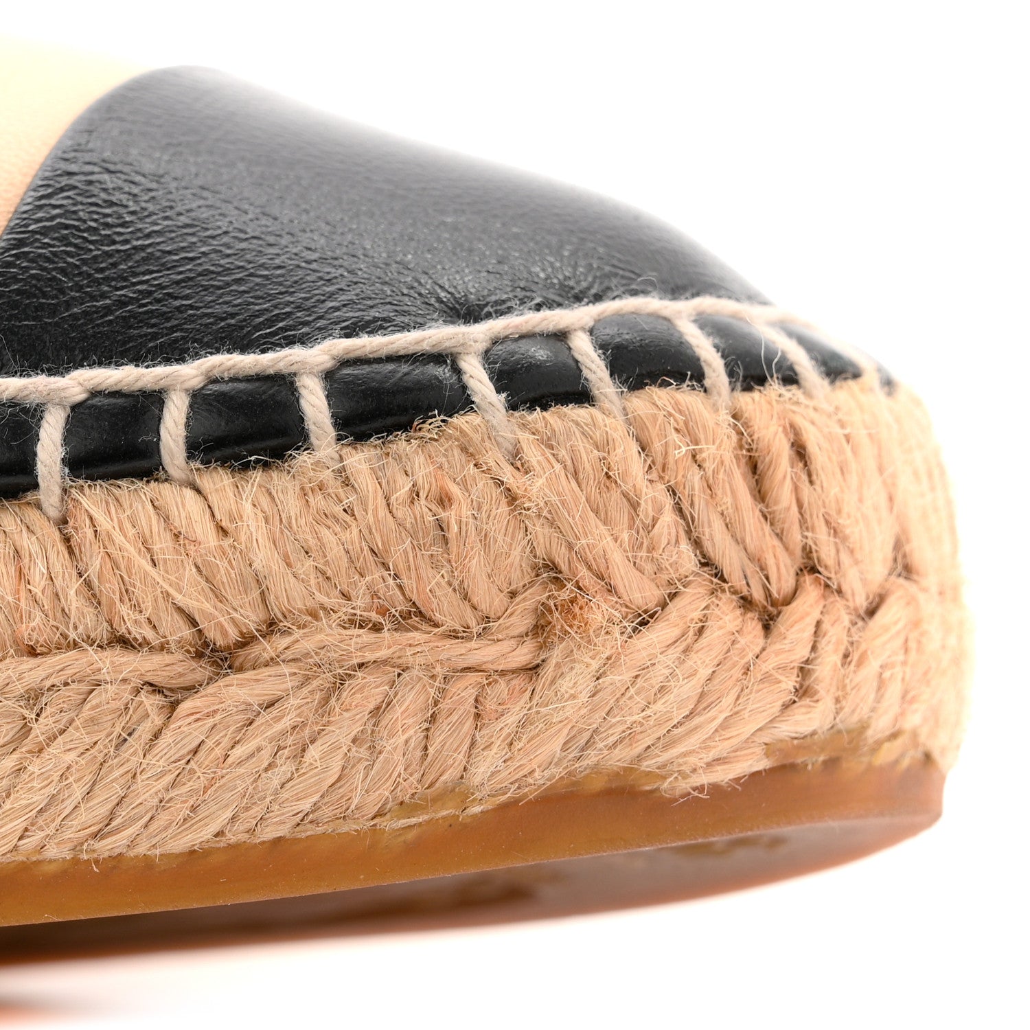 Chanel Lambskin CC Espadrilles 36 Beige Black 9 of 12