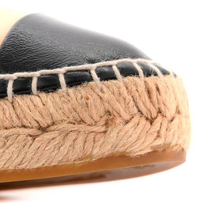 Chanel Lambskin CC Espadrilles 36 Beige Black 9 of 12