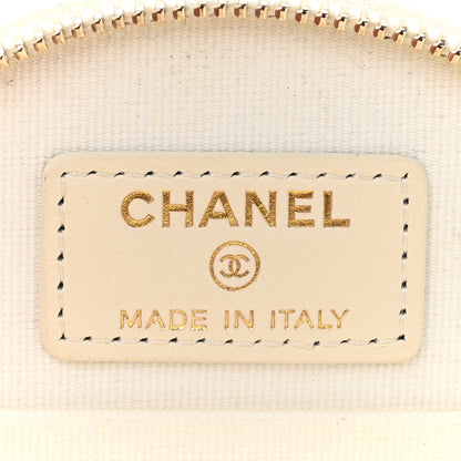 Chanel Caviar Quilted Round Handle With Care Vanity With Chain White 7 of 12