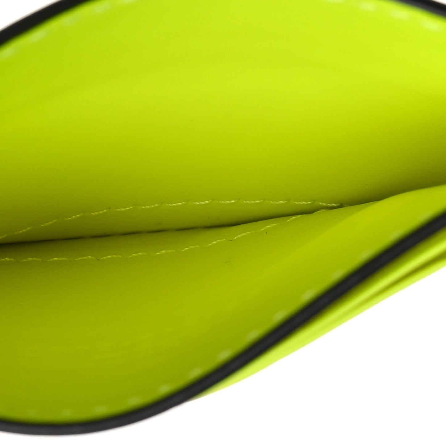 Rubber Effect GG Embossed Card Holder Fluorescent Yellow