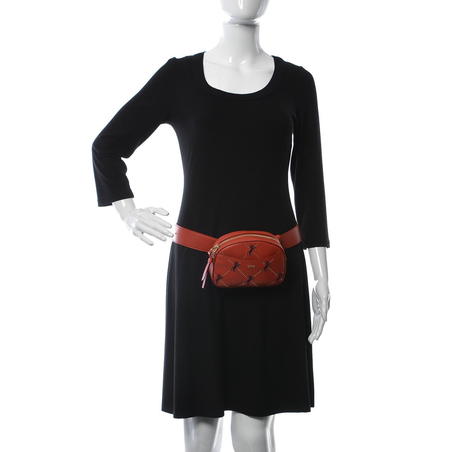 Chloe Smooth Calfskin Little Horses Embroidered Signature Belt Bag Earthy Red 2 of 6