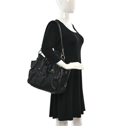 Prada Soft Calf Satchel Black 2 of 8
