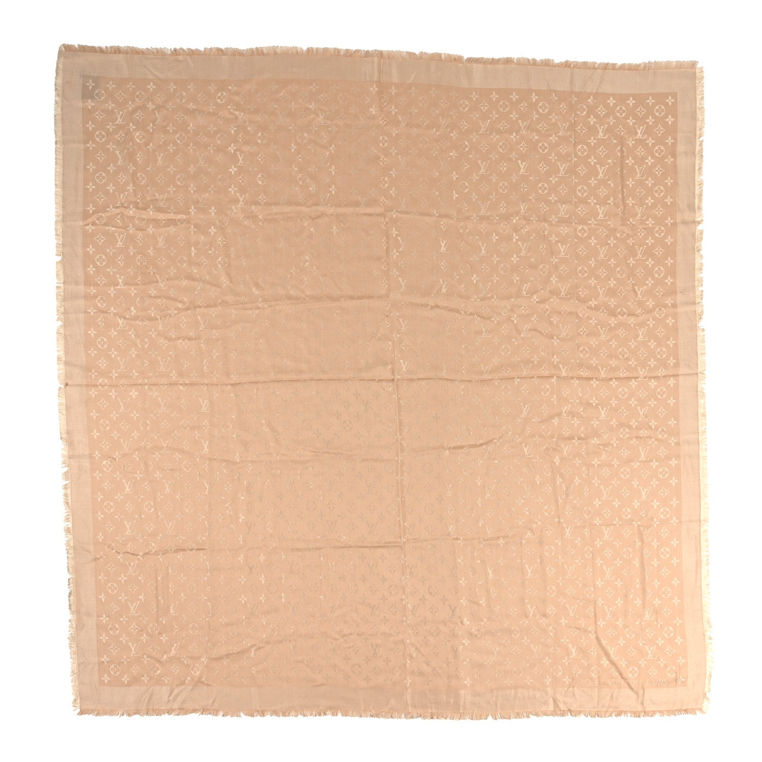 Louis Vuitton Silk Wool Monogram Shawl Dune 1 of 3