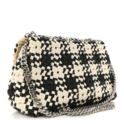 Stella McCartney Eco Alter Nappa Woven Bex Shoulder Bag Black Ivory 3 of 12