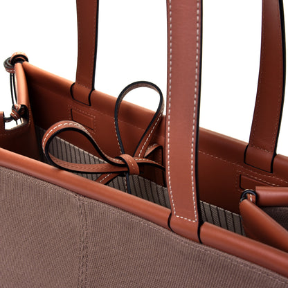 Loewe Canvas Calfskin Cushion Tote Taupe 5 of 5