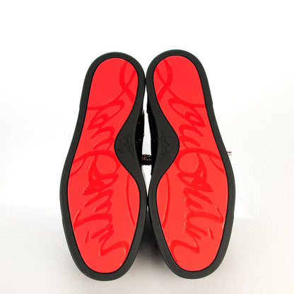 Christian Louboutin Suede Patent Louis Clair De Lune Flat Sneakers 37 Version Black Multicolor 5 of 9