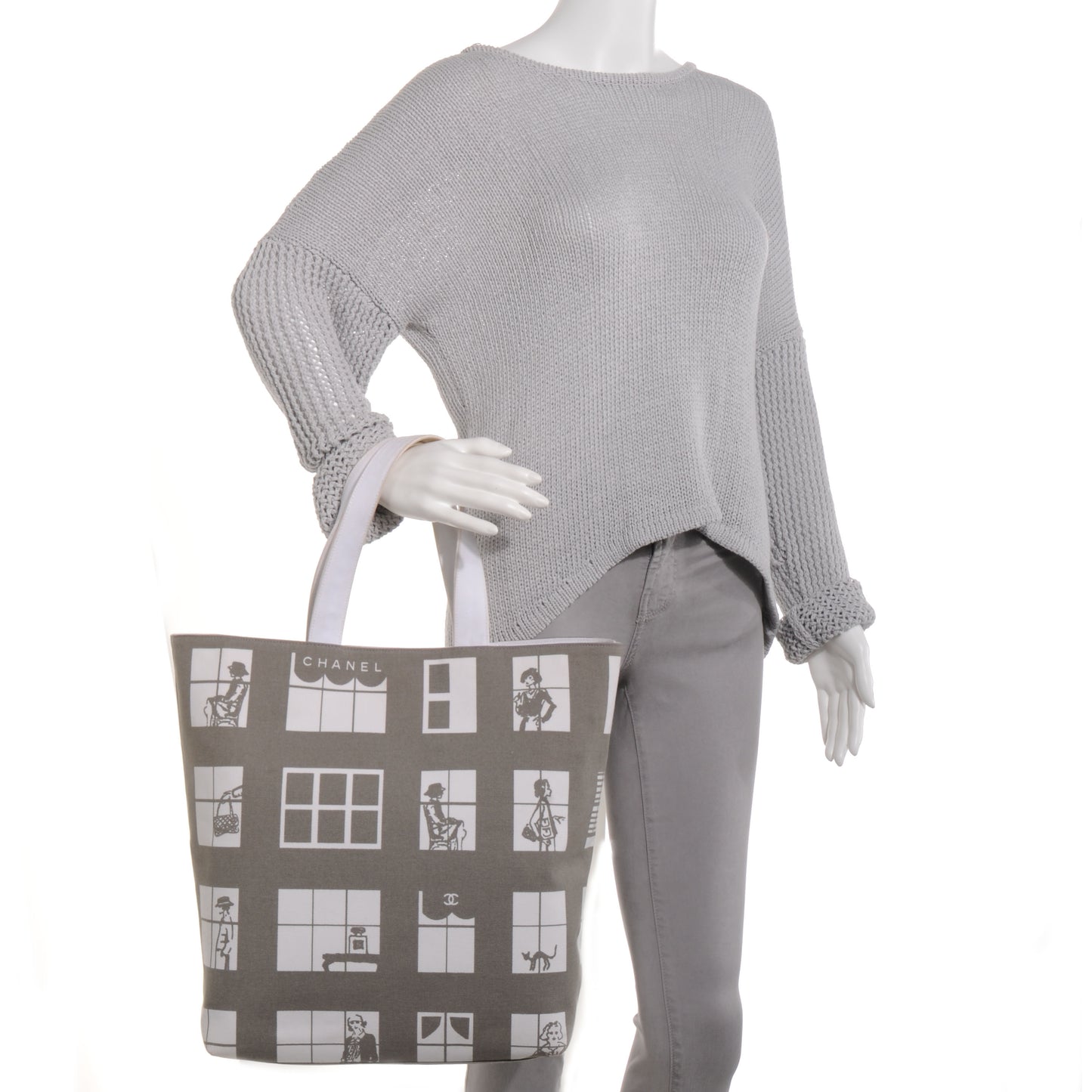 Canvas Coco Window Tote White