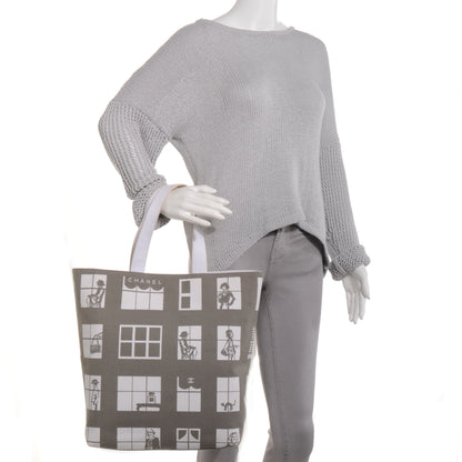 Chanel Canvas Coco Window Tote White 2 of 8