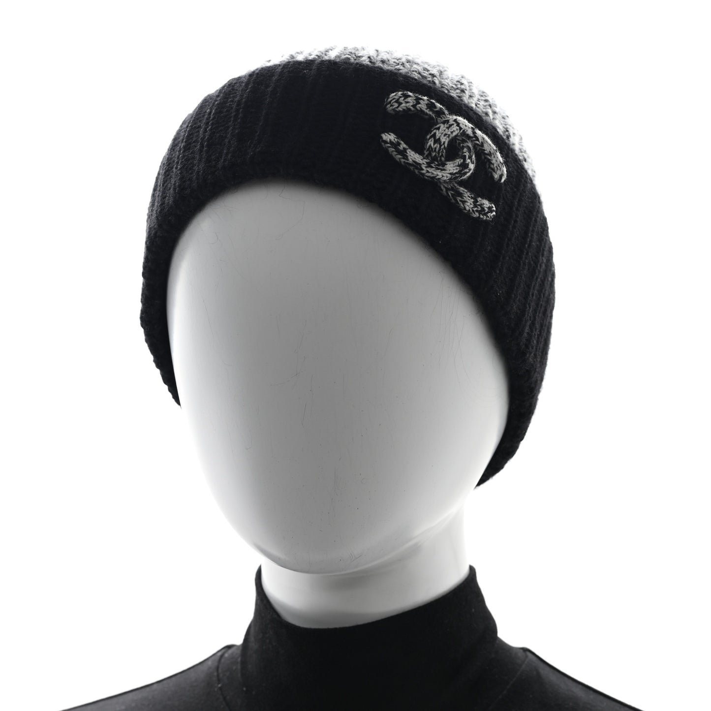 Cashmere CC Beanie Hat Black White