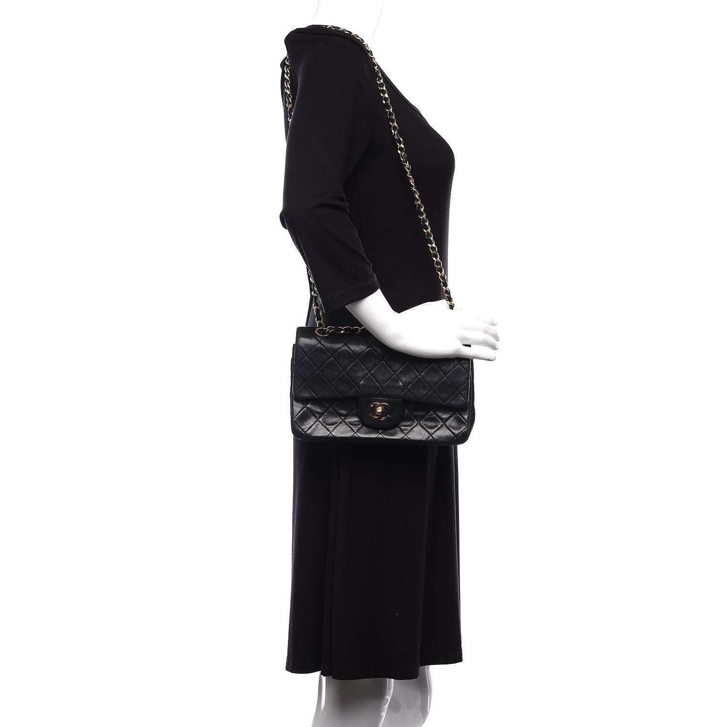 Chanel Lambskin Quilted Small Double Flap Black 3 of 12