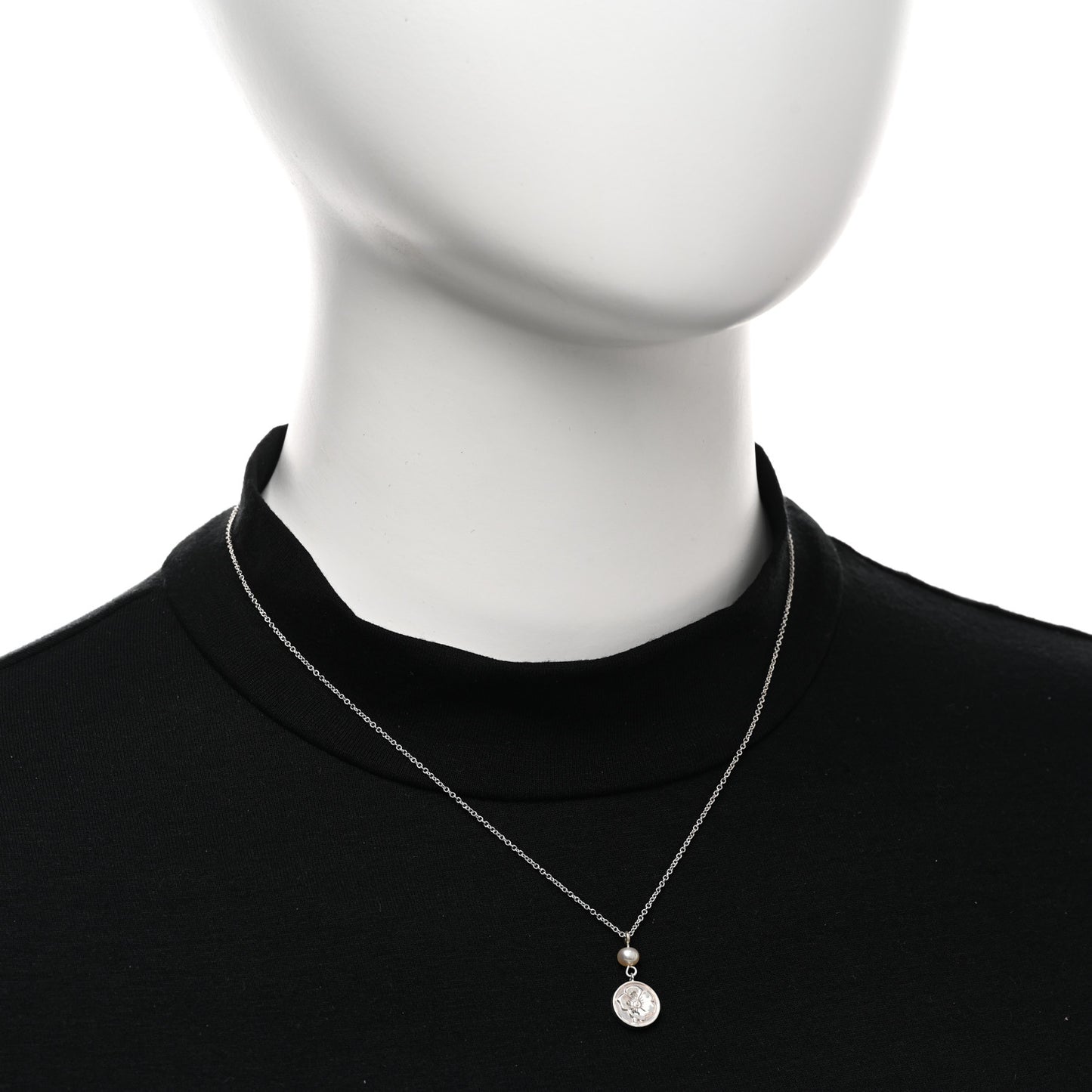 Sterling Silver Pearl Flower Pendant Necklace