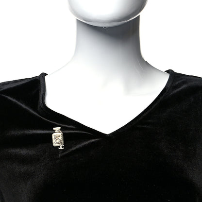 Chanel Pearl Resin Crystal CC No 5 Perfume Bottle Brooch Gold Pearly 2 of 4