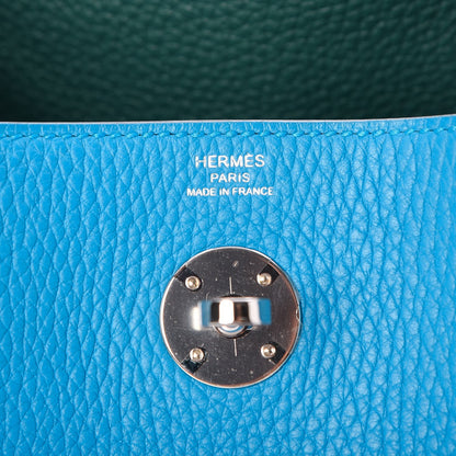 Hermes Taurillon Clemence Bi-Color Lindy 26 Bleu Zanzibar Malachite 6 of 8
