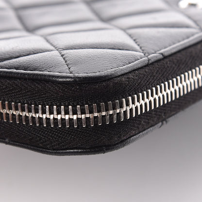 Chanel Lambskin Quilted Large Gusset Zip Around Wallet Black 10 of 12