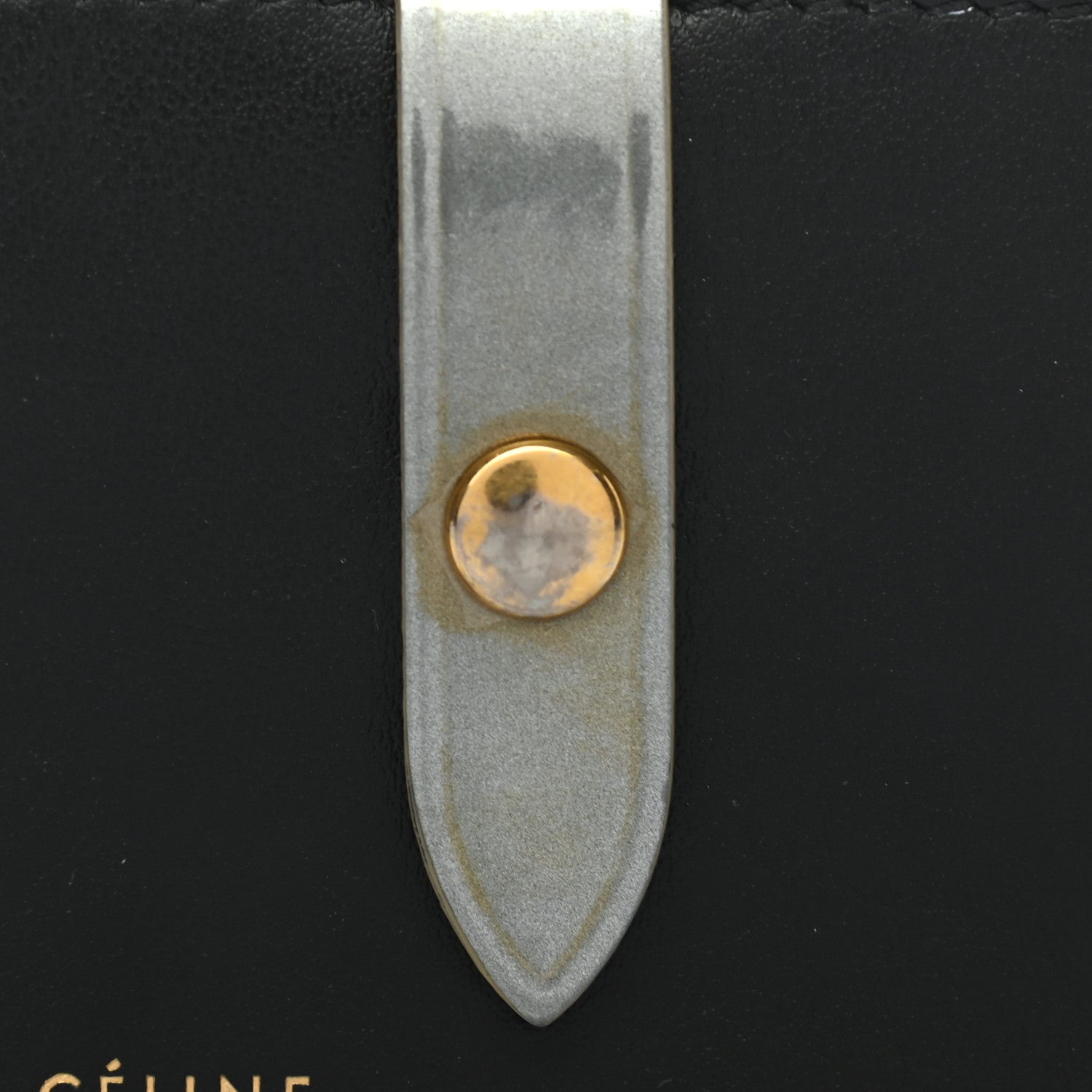 Celine Smooth Calfskin Accordion Card Holder Black Gold 7 of 7