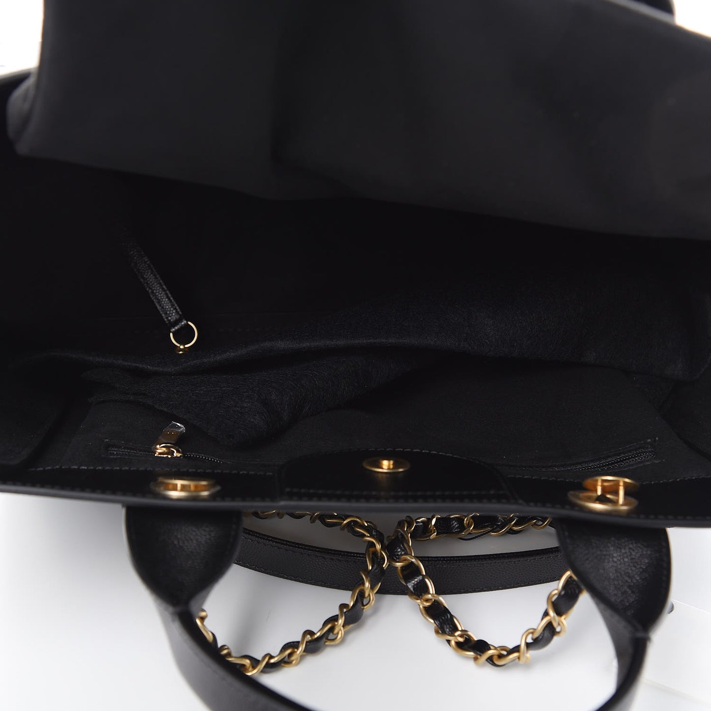 Caviar Small Studded Deauville Tote Black