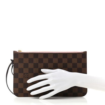 Louis Vuitton Damier Ebene Neverfull MM GM Pochette Rose Ballerine 2 of 6