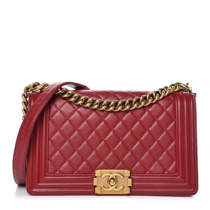 Chanel Lambskin Quilted Medium Boy Flap Red 1 of 13
