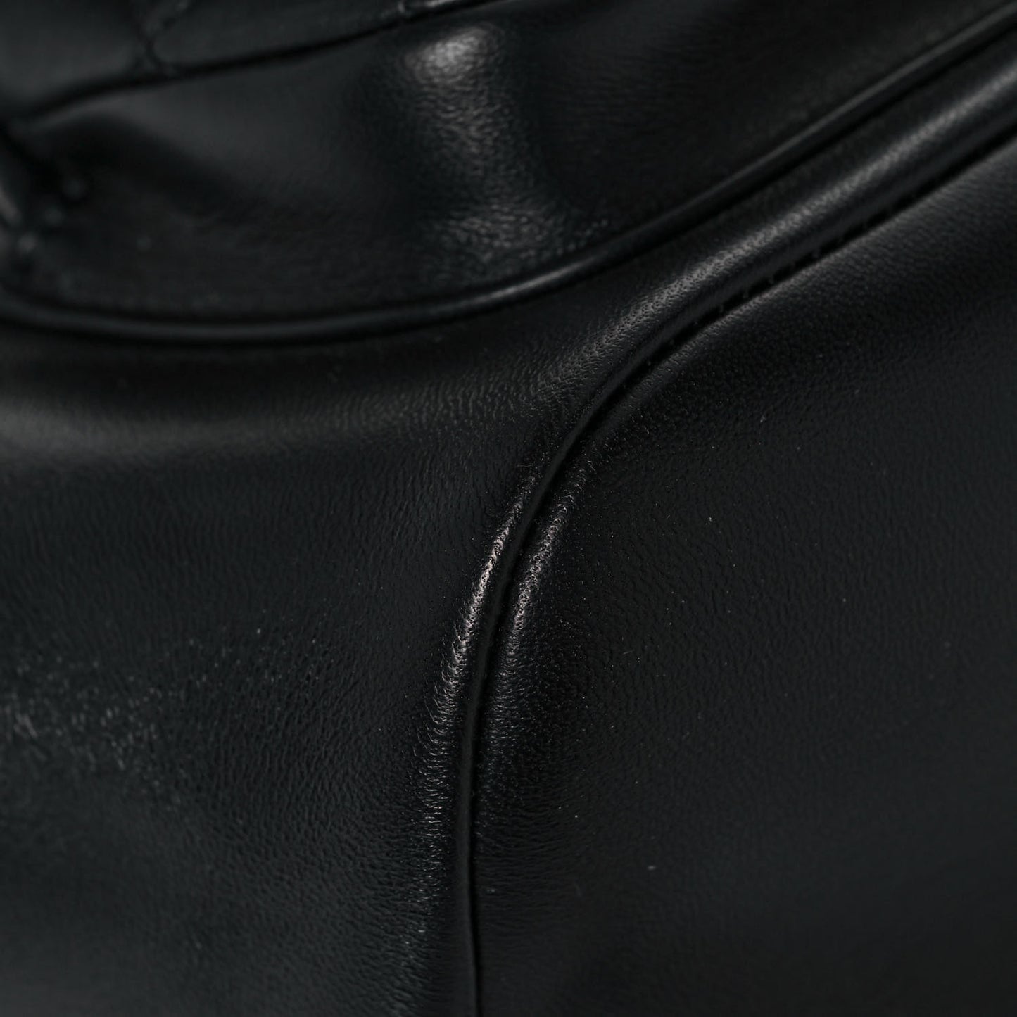 Lambskin Quilted Small Duma Drawstring Backpack Black