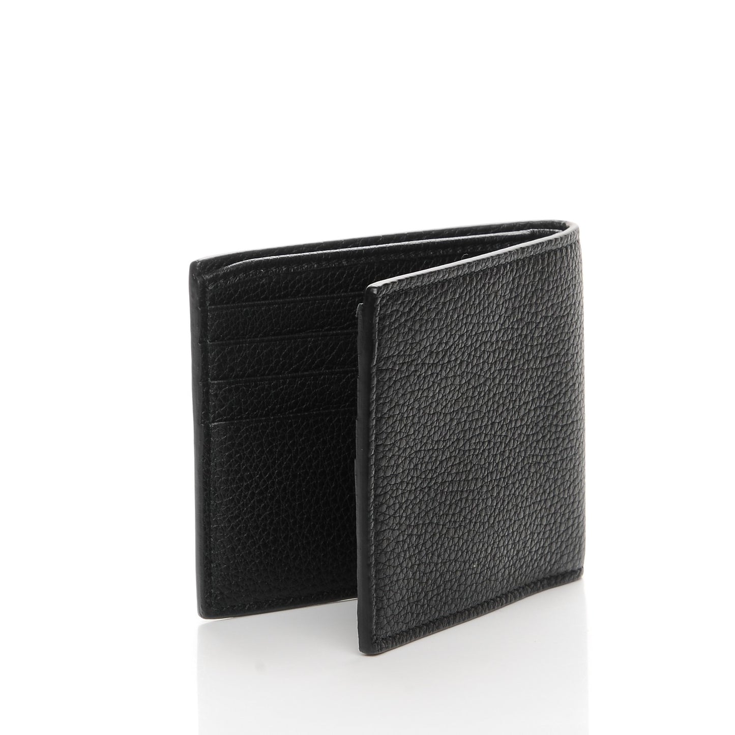 Cripto Calfskin Logo Bi-Fold Wallet Black Grege