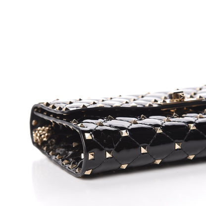 Valentino Garavani Patent Rockstud Spike Wallet on Chain Black 5 of 11