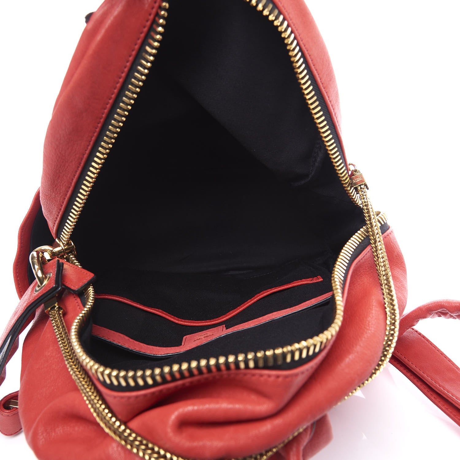 MCM Lambskin Fox Fur Small Stark Insignia Backpack Red 4 of 11