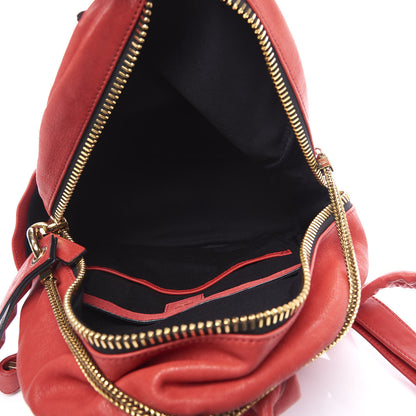 MCM Lambskin Fox Fur Small Stark Insignia Backpack Red 4 of 11