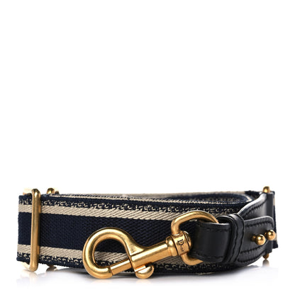 Christian Dior Canvas Embroidered Shoulder Strap Blue 1 of 6