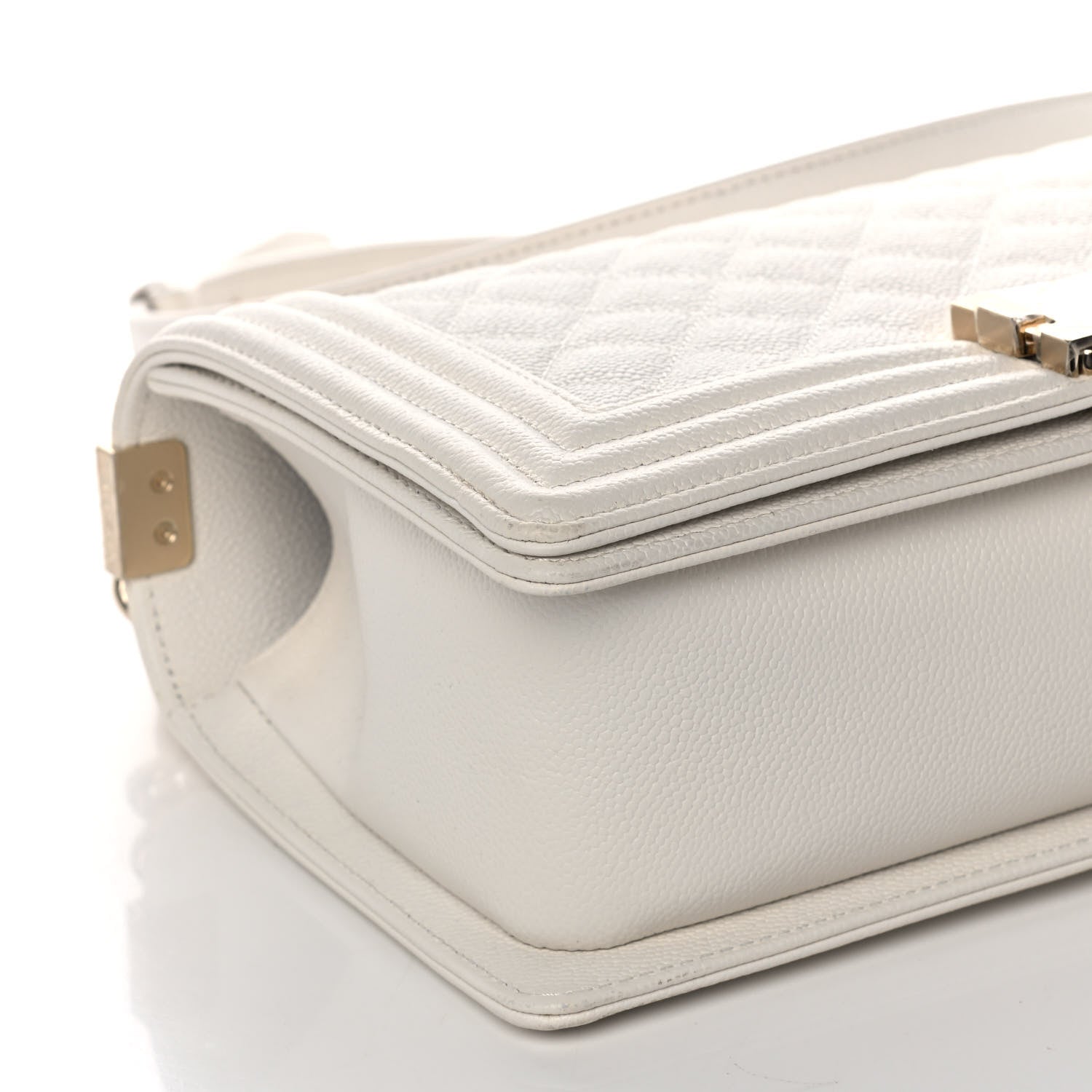Chanel Caviar Quilted Medium Boy Flap White 5 of 12