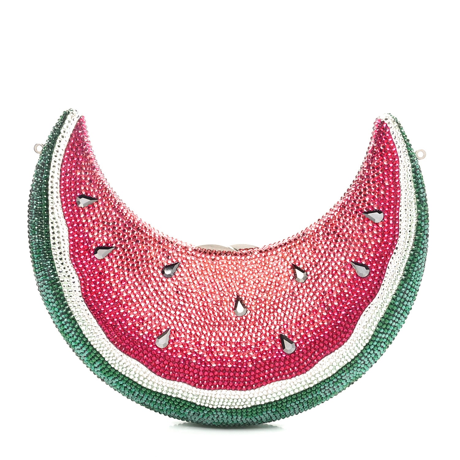 Judith Leiber Crystal Watermelon Crescent Minaudiere Clutch 2 of 11