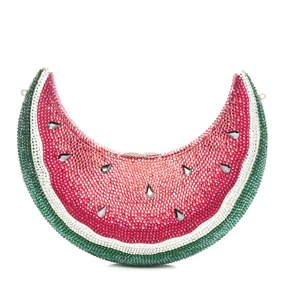Judith Leiber Crystal Watermelon Crescent Minaudiere Clutch 2 of 11