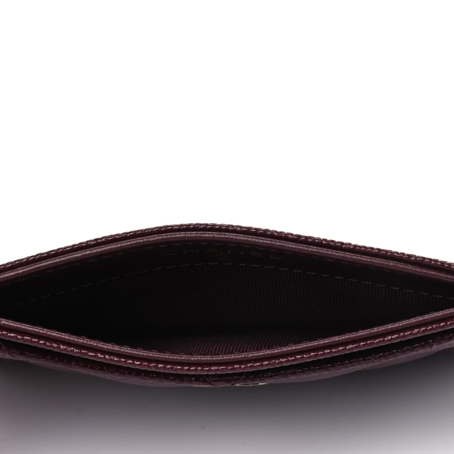 Caviar Quilted Card Holder Burgundy