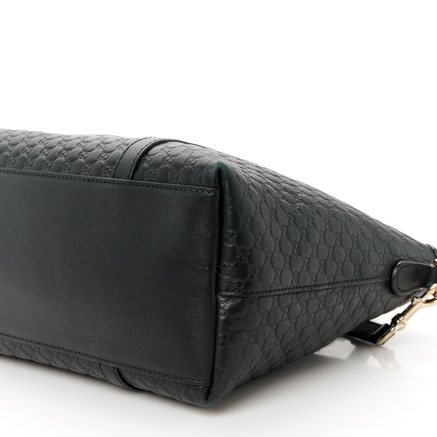 Soft Microguccissima Small Zippered Satchel Black