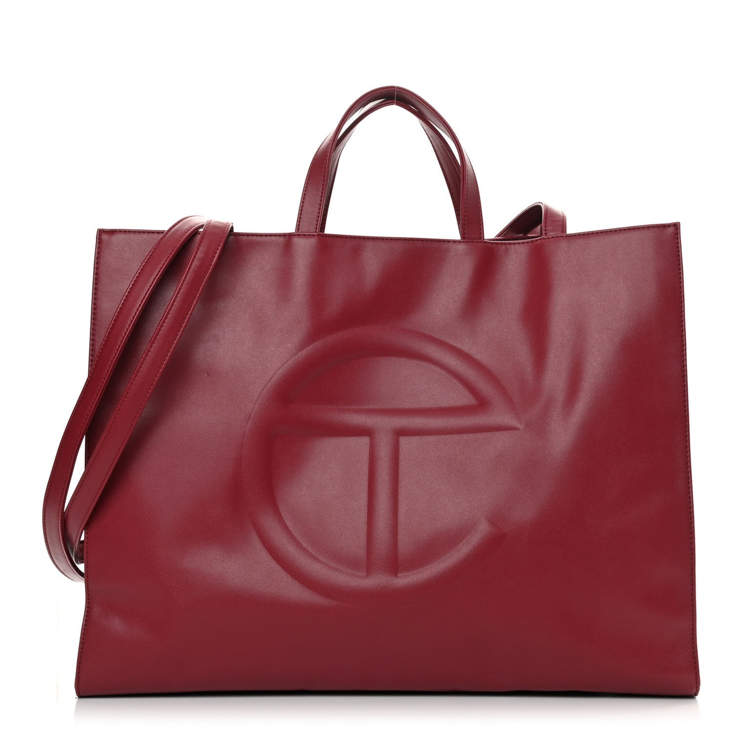 Vegan Leather Large Shopping Bag Oxblood