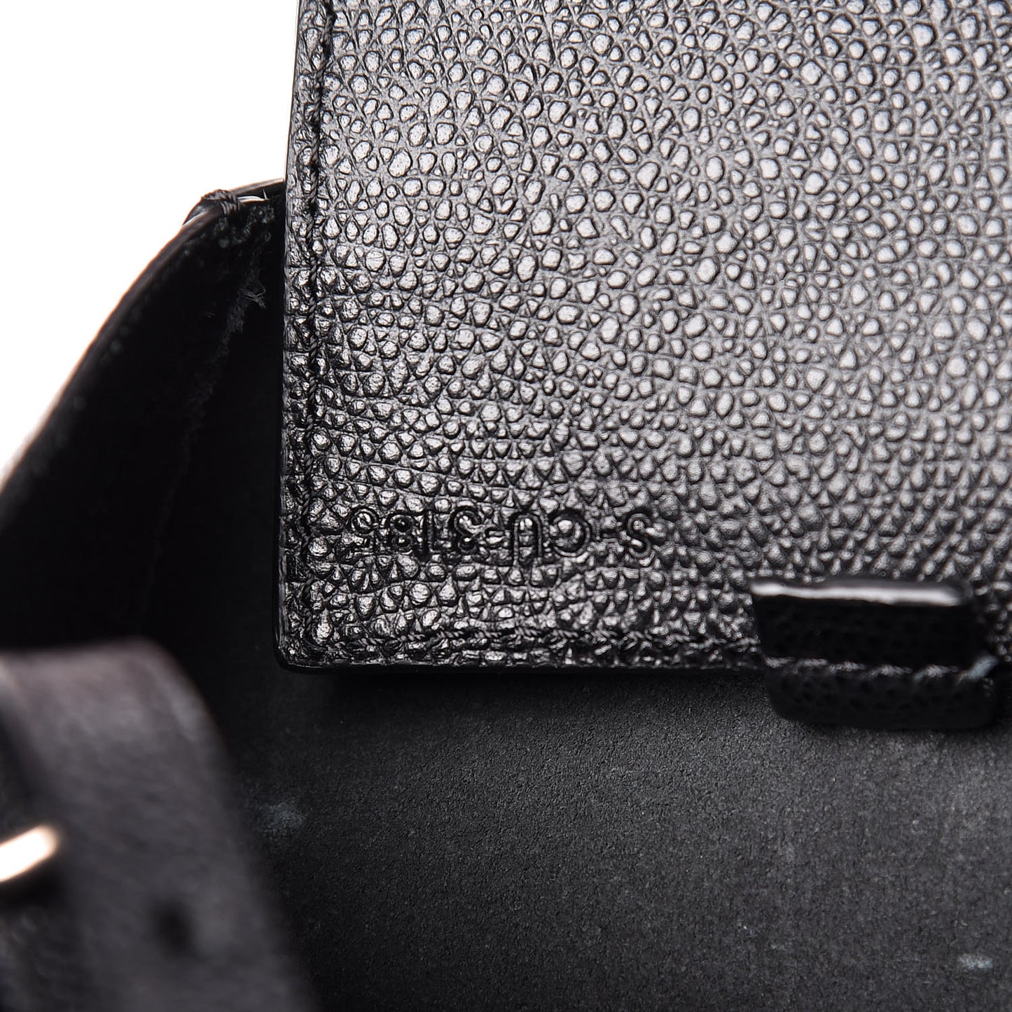 Grained Calfskin Small Vertical Cabas Black