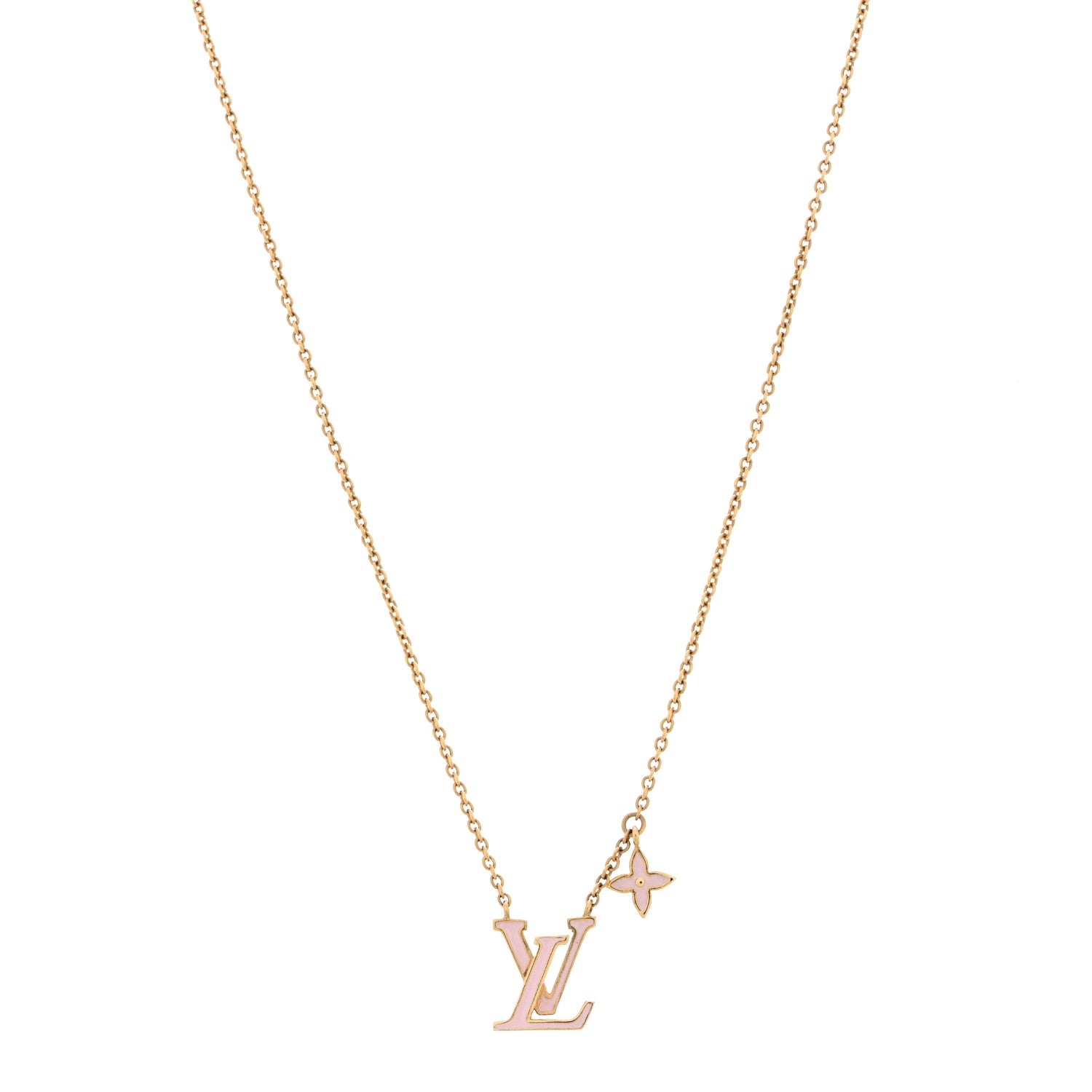 Louis Vuitton Enamel LV Iconic Necklace Gold Pink 7 of 7