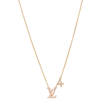 Louis Vuitton Enamel LV Iconic Necklace Gold Pink 7 of 7