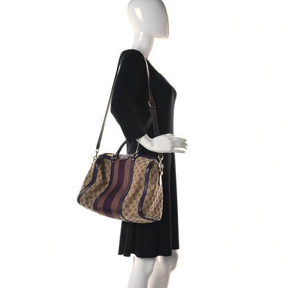 Gucci Monogram Vintage Web Medium Boston Dark Purple 2 of 12