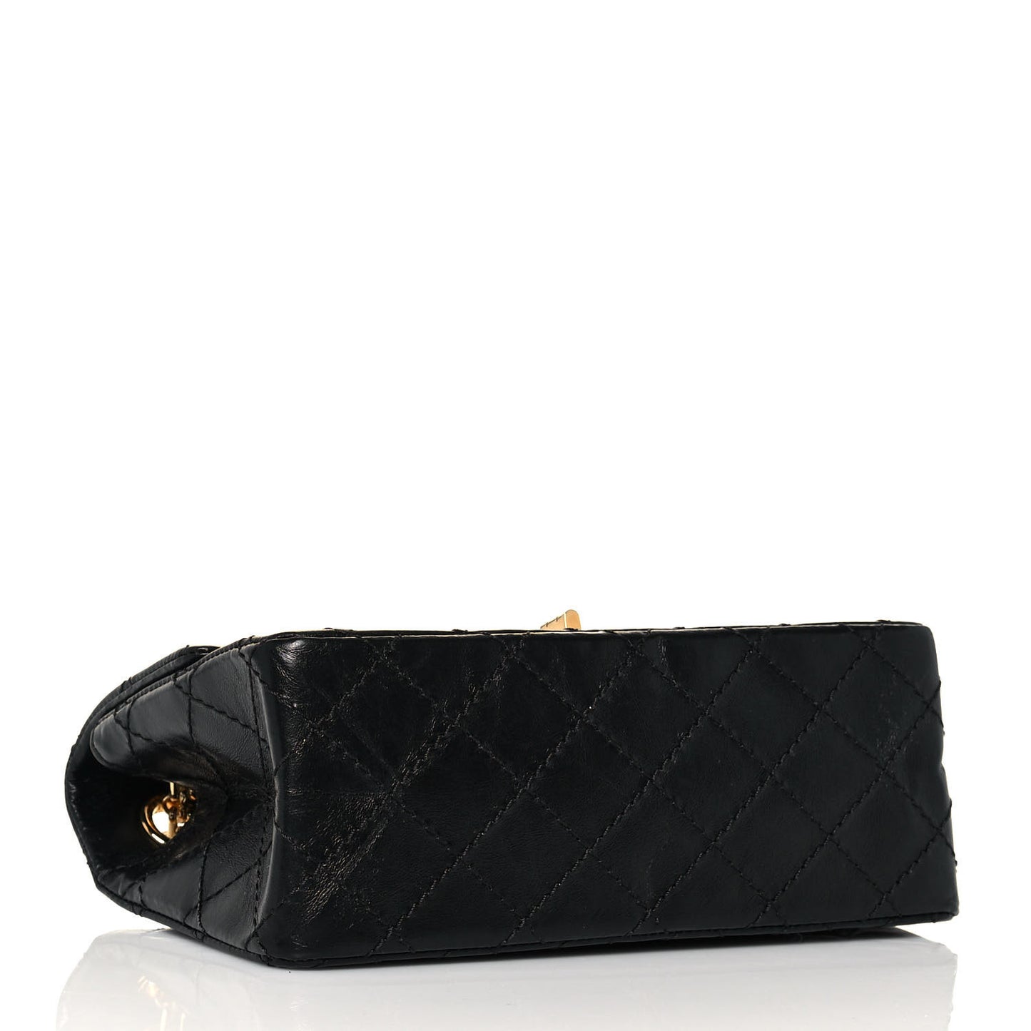 Aged Calfskin Quilted 2.55 Reissue Mini Flap Black
