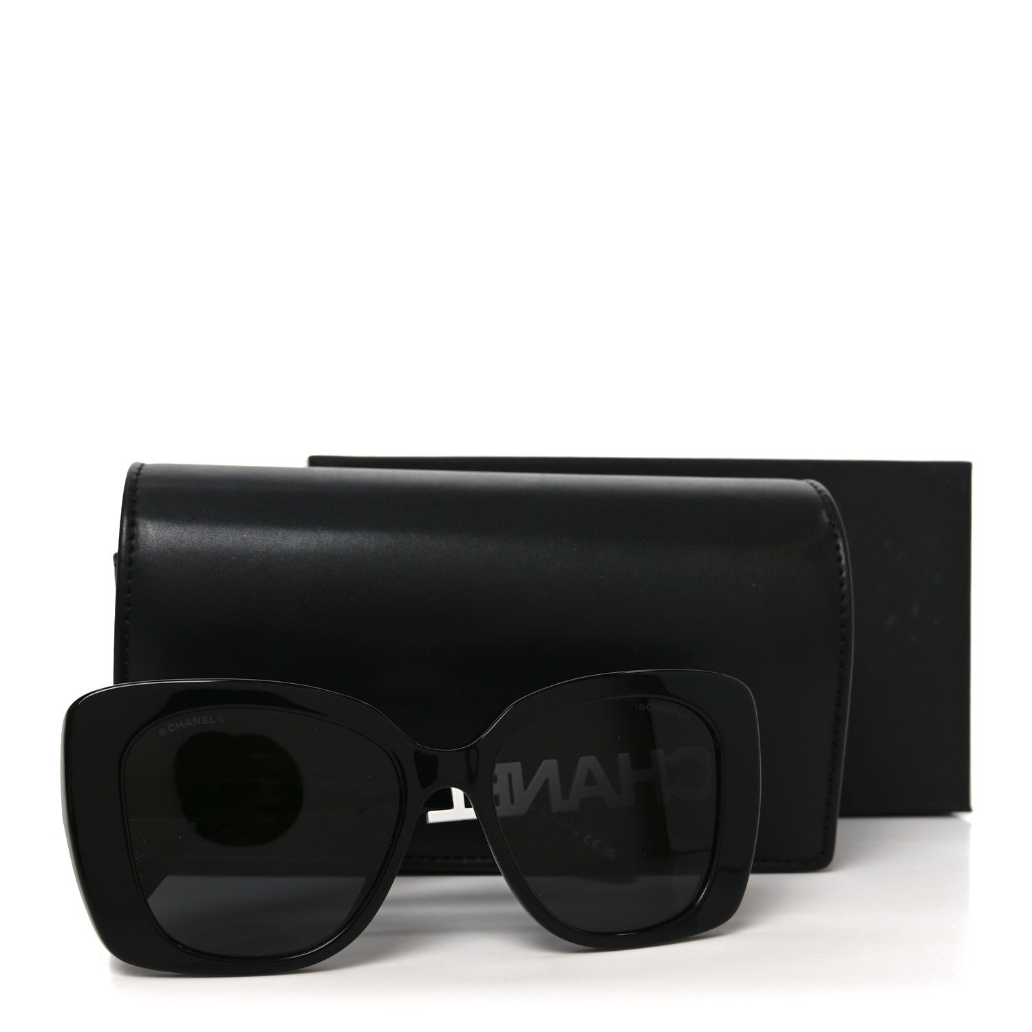 Chanel Acetate Strass Square Sunglasses 5422-B Black White 7 of 7
