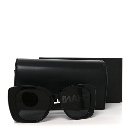 Chanel Acetate Strass Square Sunglasses 5422-B Black White 7 of 7