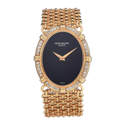 Patek Philippe 18K Yellow Gold Diamond 27mm Manual Winding Watch Black 2486 1 of 7