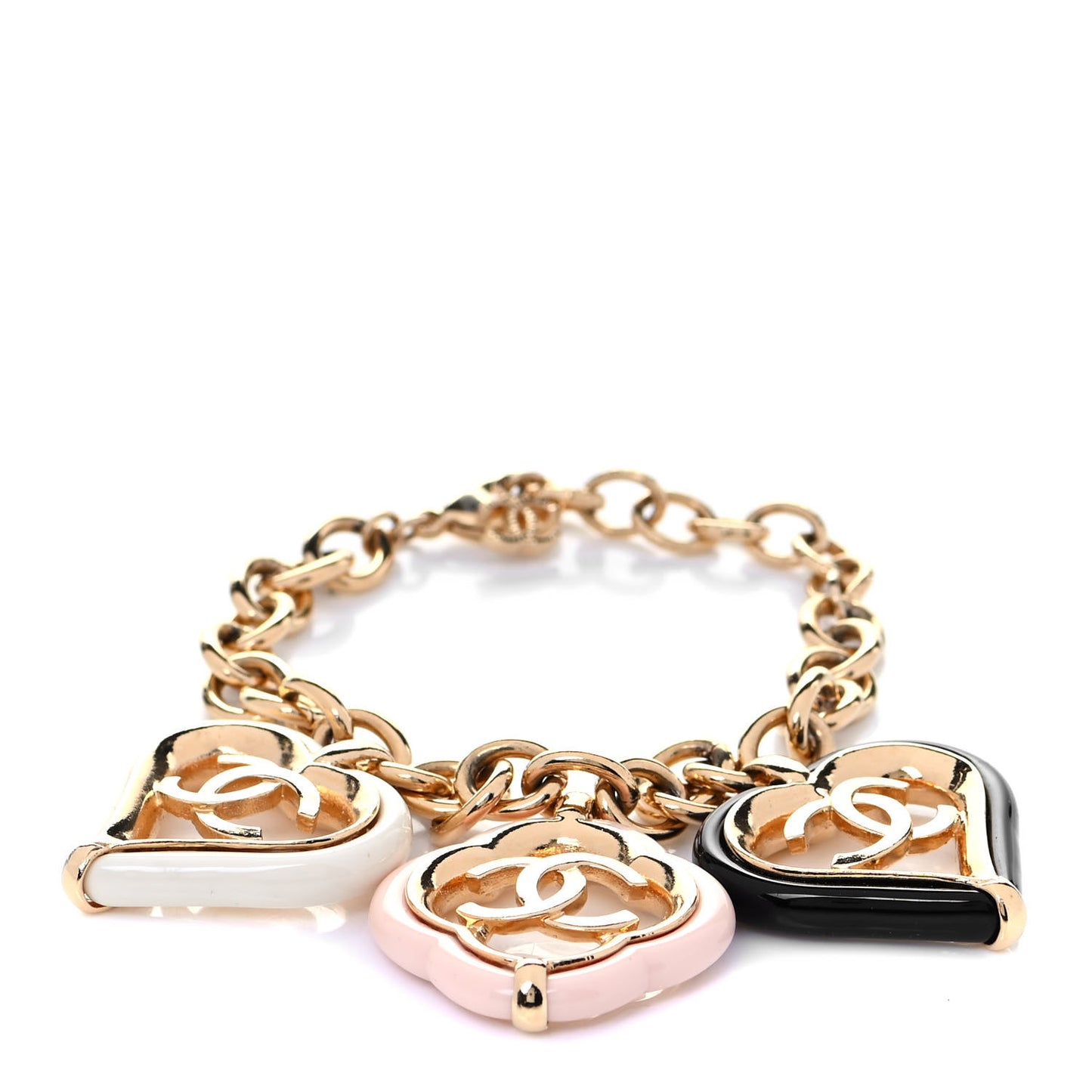 CC Charm Bracelet Gold Beige Navy