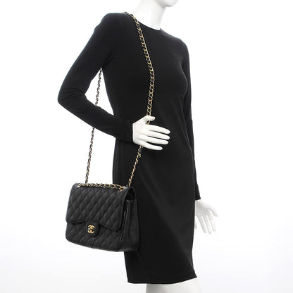 Chanel Caviar Quilted Jumbo Double Flap Black 2 of 16