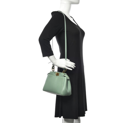Fendi Nappa Mini Peekaboo Iconic Satchel Menta 2 of 11