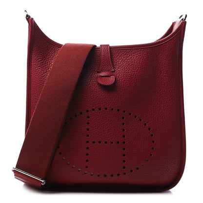 Hermes Taurillon Clemence Evelyne III PM Rouge Garance 1 of 9