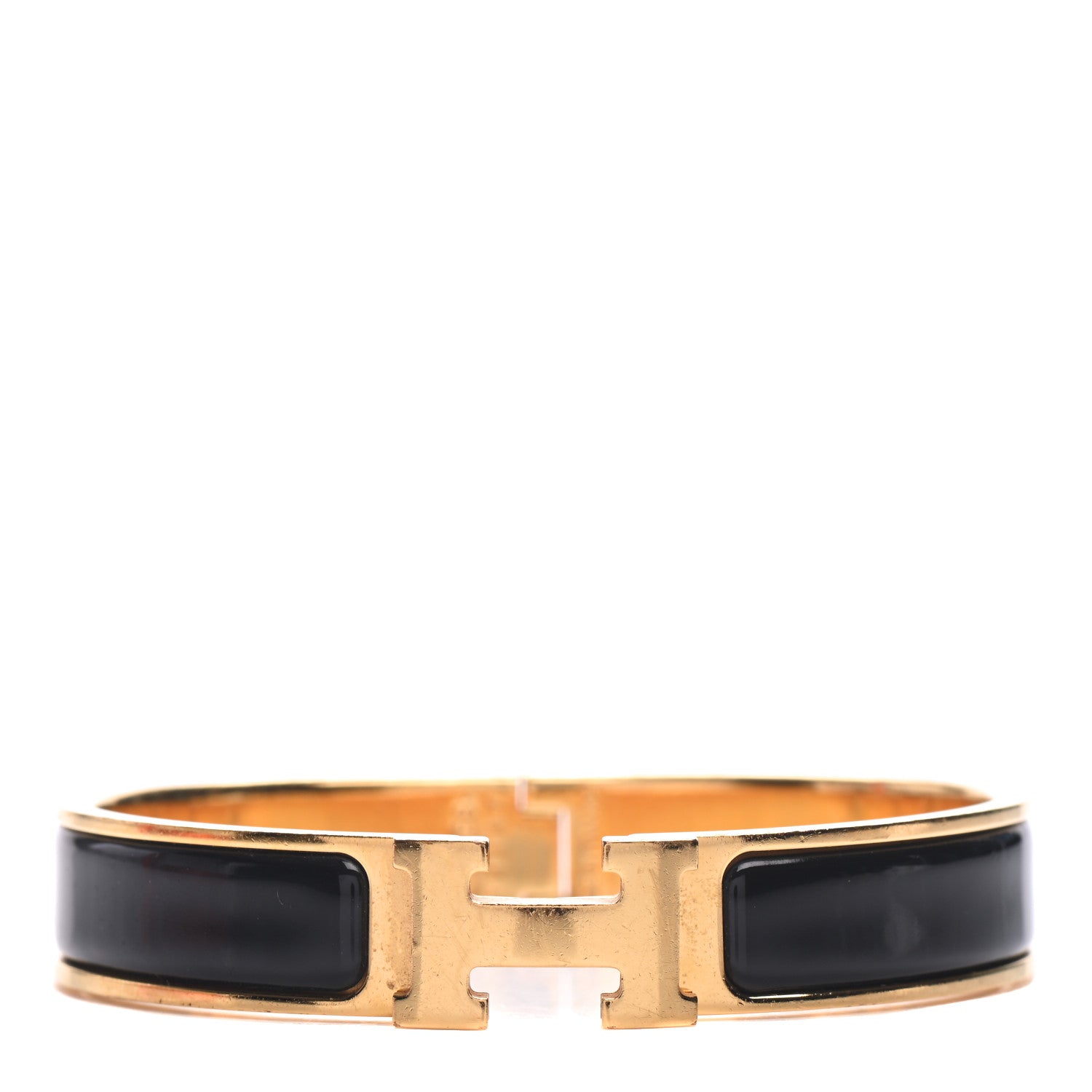 Hermes Enamel Narrow Clic Clac H Bracelet GM Black 1 of 8