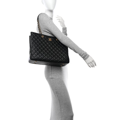 Chanel Calfskin Quilted Large Classic Shopping Tote Black 2 of 10