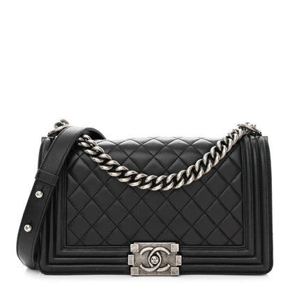 Chanel Lambskin Quilted Medium Boy Flap Black 1 of 13