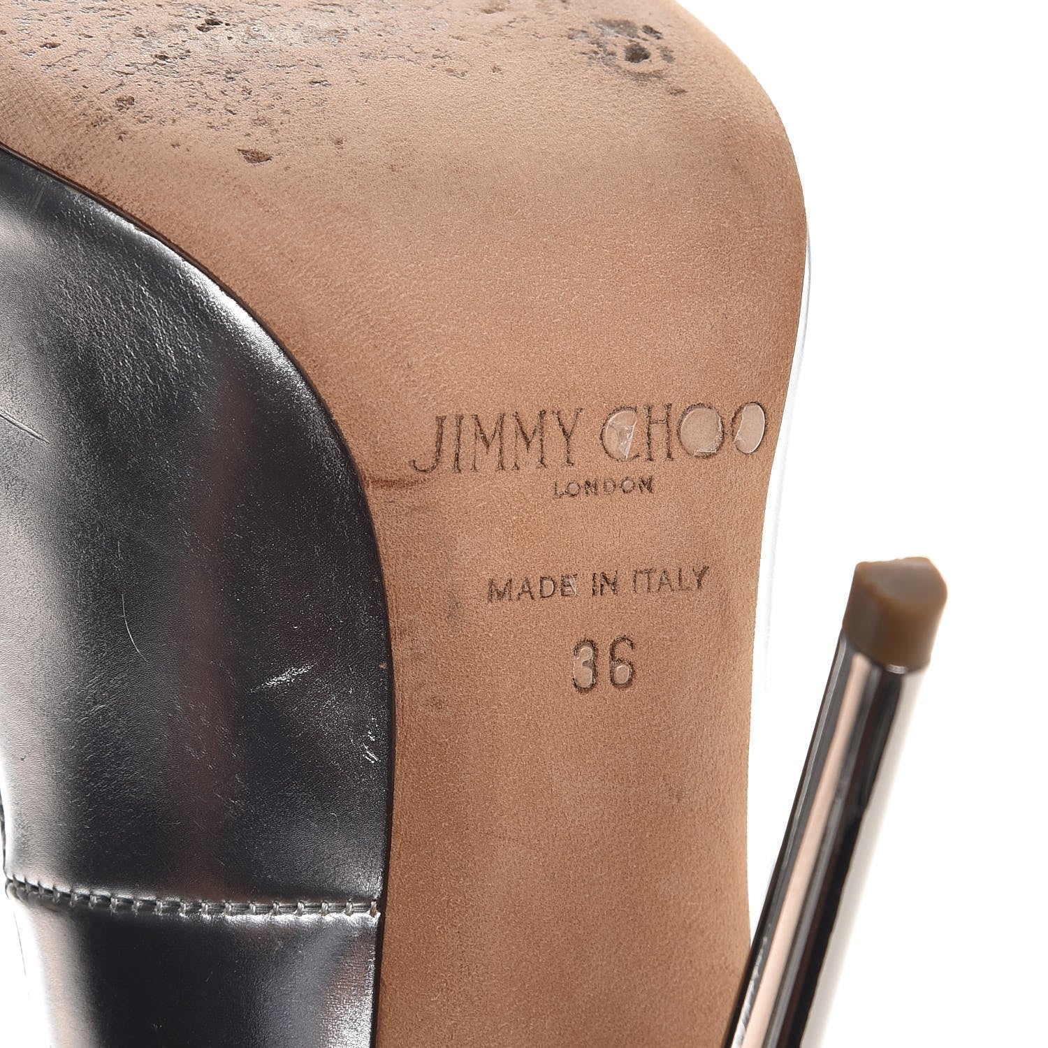Jimmy Choo Mirror Calfskin Anouk 120 Pointed Toe Pumps 36 Silver 8 of 18
